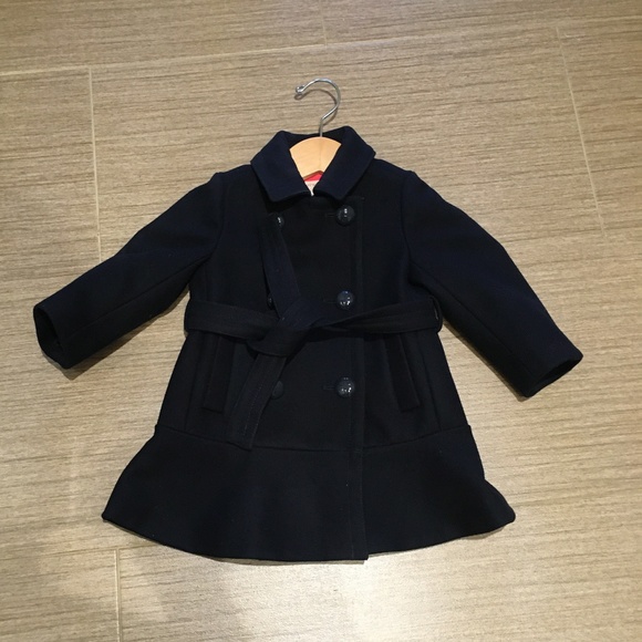 J.Crew Ruffle-Hem Wool Coat Size 2 Navy - Picture 2 of 8